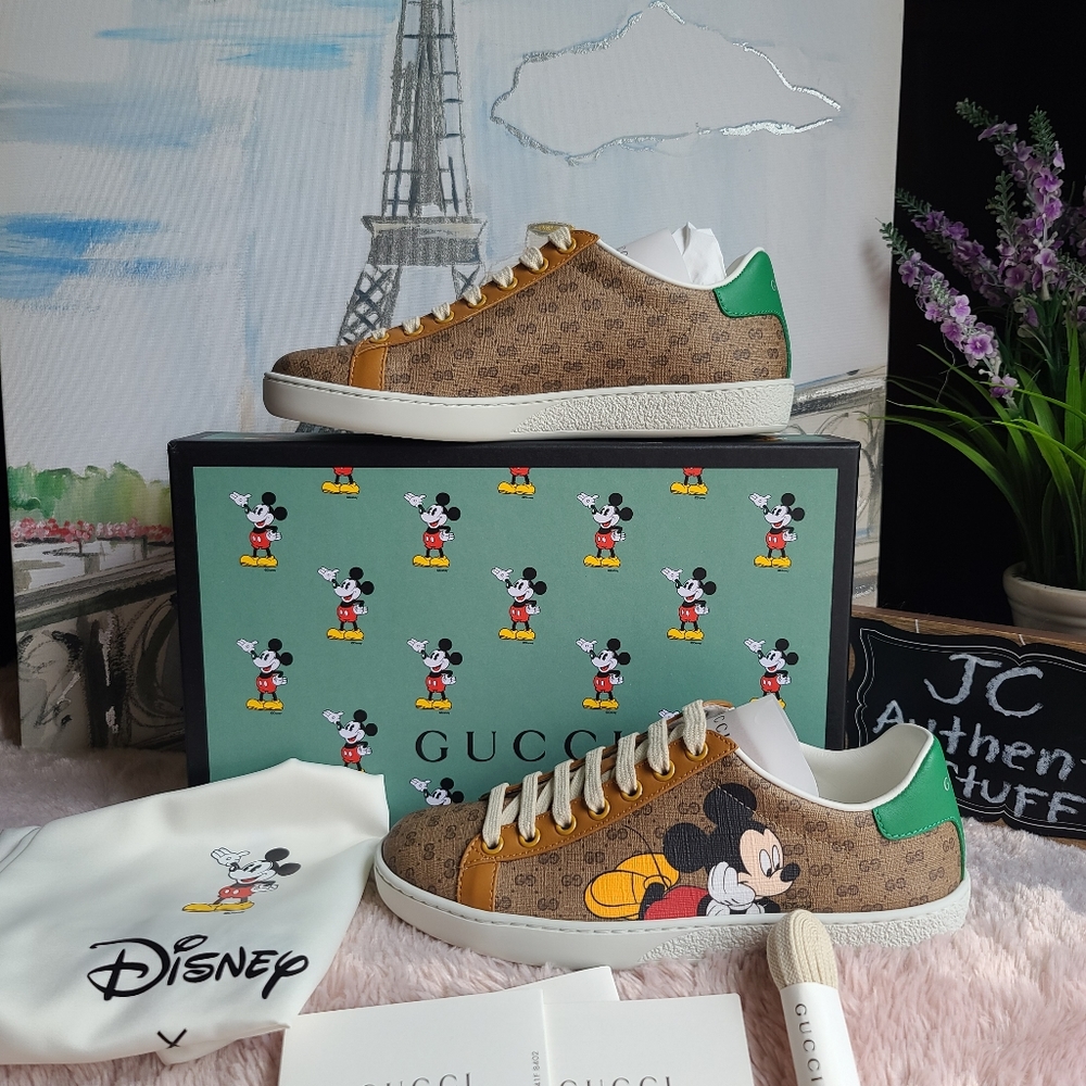 GUCCI Ace GG Supreme Canvas Sneakers With Mickey Mouse unisex